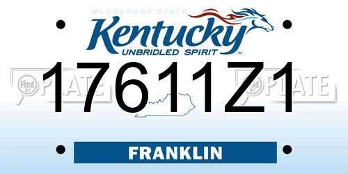 17611Z1 Kentucky License Plate