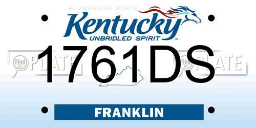 1761DS Kentucky License Plate
