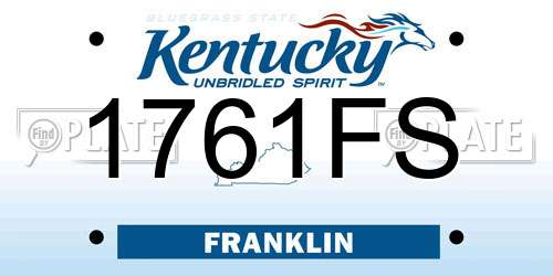 1761FS Kentucky License Plate