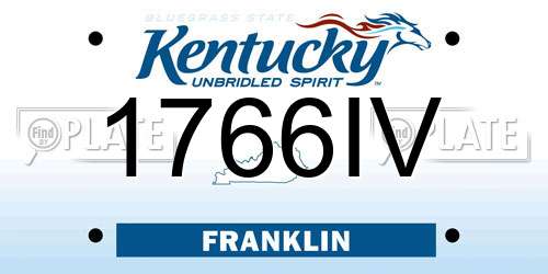 1766IV Kentucky License Plate
