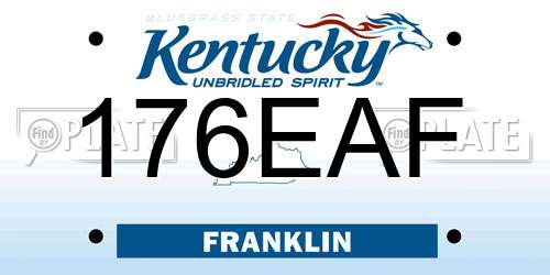 176EAF Kentucky License Plate