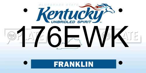 176EWK Kentucky License Plate