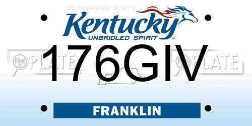 176GIV Kentucky License Plate