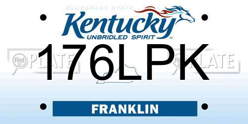 176LPK Kentucky License Plate