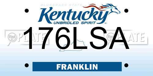 176LSA Kentucky License Plate