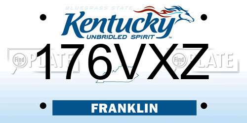 176VXZ Kentucky License Plate