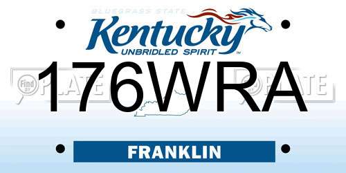 176WRA Kentucky License Plate
