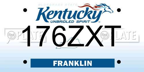 176ZXT Kentucky License Plate