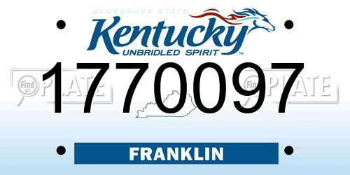 1770097 Kentucky License Plate