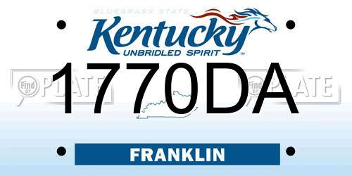 1770DA Kentucky License Plate