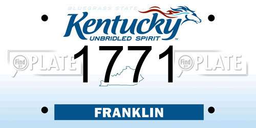 1771 Kentucky License Plate