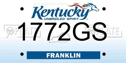 1772GS Kentucky License Plate