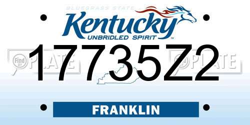 17735Z2 Kentucky License Plate