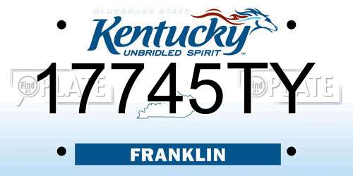 17745TY Kentucky License Plate