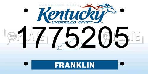 1775205 Kentucky License Plate