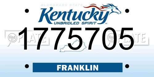1775705 Kentucky License Plate