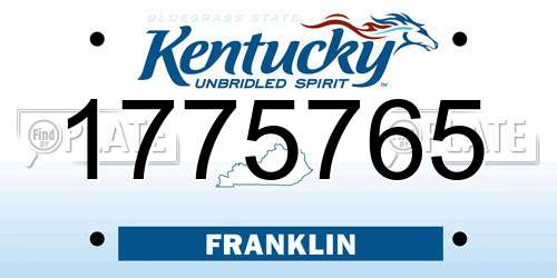 1775765 Kentucky License Plate
