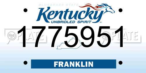 1775951 Kentucky License Plate