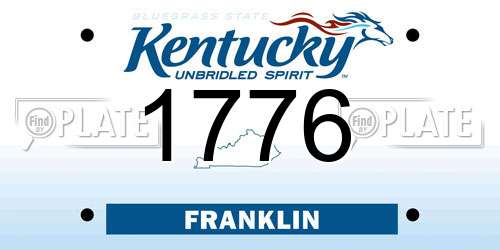 1776 Kentucky License Plate