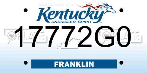 17772G0 Kentucky License Plate