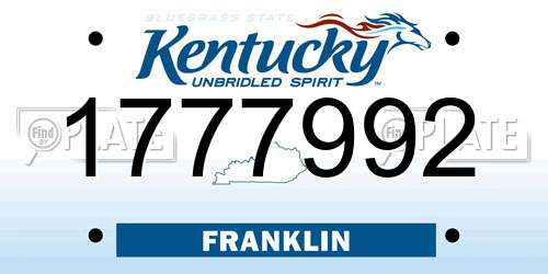 1777992 Kentucky License Plate