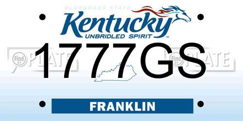 1777GS Kentucky License Plate