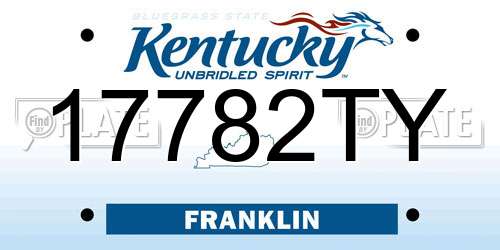 17782TY Kentucky License Plate