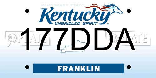 177DDA Kentucky License Plate