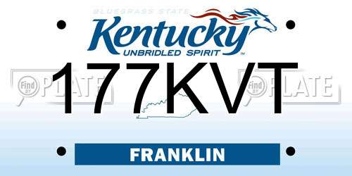 177KVT Kentucky License Plate