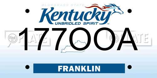 177OOA Kentucky License Plate