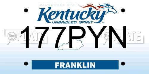 177PYN Kentucky License Plate
