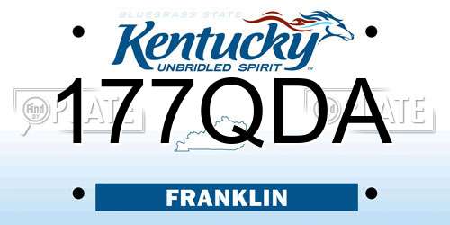 177QDA Kentucky License Plate