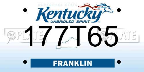 177T65 Kentucky License Plate