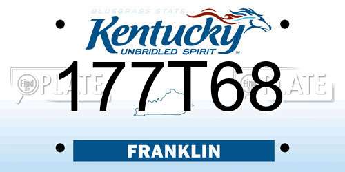 177T68 Kentucky License Plate