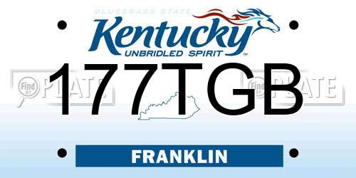 177TGB Kentucky License Plate