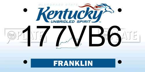 177VB6 Kentucky License Plate