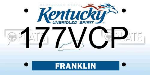 177VCP Kentucky License Plate
