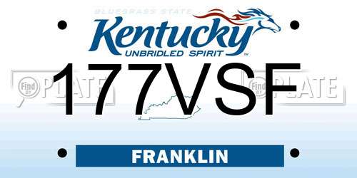 177VSF Kentucky License Plate