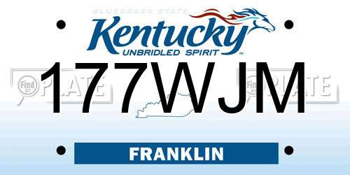 177WJM Kentucky License Plate