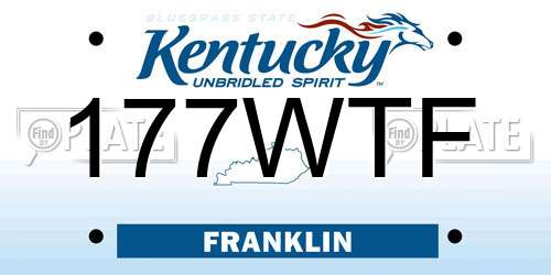177WTF Kentucky License Plate