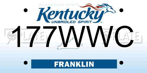 177WWC Kentucky License Plate