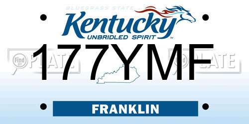 177YMF Kentucky License Plate