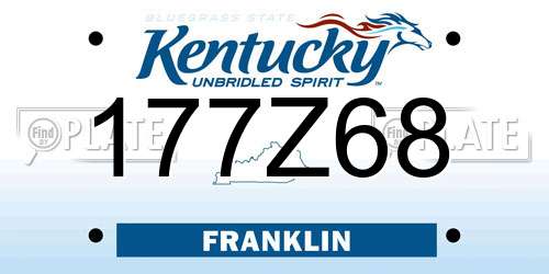 177Z68 Kentucky License Plate
