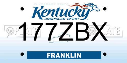 177ZBX Kentucky License Plate
