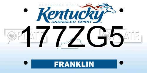 177ZG5 Kentucky License Plate