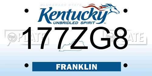 177ZG8 Kentucky License Plate