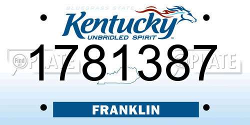 1781387 Kentucky License Plate