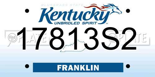 17813S2 Kentucky License Plate