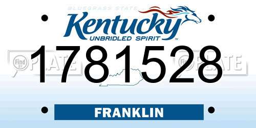 1781528 Kentucky License Plate