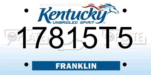 17815T5 Kentucky License Plate